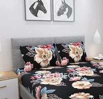 GACHDECOR Elastic Fitted Bedsheets King Size Double Bed Bedsheet with 2 Pillow Covers-thumb1