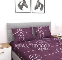 GACHDECOR Cotton All Around Elastic Fitted Queen Size Double Bed Bedsheet With 2 Large Pillow Covers Fits Upto Mattress Of 8 In, Size - 60 X 78 X 8 In, Maroon Tree-thumb1