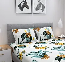 GACHDECOR All Around Elastic Fitted Bedsheets King Size 72 x 72 Double Bed Bedsheet with 2 Pillow Covers Fits Upto Mattress of 8 Inches, Size - 72 x 72 x 8 Inches, Multi Flower-thumb2