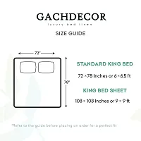 GACHDECOR All Around 240 TC Cotton 60 x 78 Elastic Fitted Bedsheets Queen Size | Fitted Bedsheet for Queen Size Double Bed with 2 Pillow Covers- 60 x 78 Inches - (Black Leafe)-thumb3