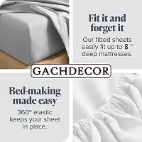 GACHDECOR All Around 72 x 72 Elastic Fitted Bedsheets King Size Double Bed Bedsheet with 2 Pillow Covers Fits Upto Mattress of 8 Inches, Size - 72 x 72 x 8 Inches, Lavender Leafy-thumb4