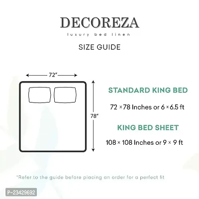 Decoreza 210 TC Elastic Fitted King Size Glace Cotton Double Bedsheet with 2 Pillow Covers, Size- 72 inch x 78 inch, Gold Floral-thumb4
