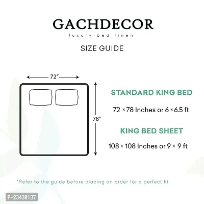 GACHDECOR Elastic Fitted Bedsheets King Size Double Bed Bedsheet with 2 Pillow Covers-thumb5
