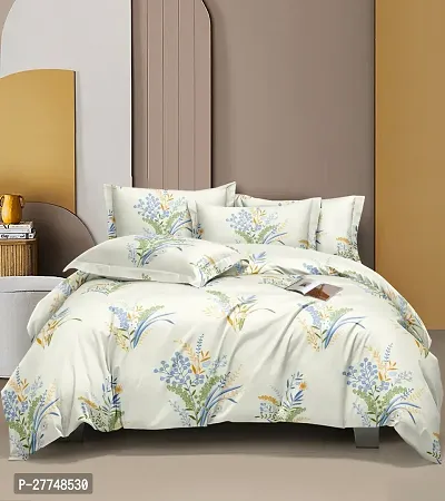 Classic Glace Cotton Bedsheet with Pillow Covers-thumb0