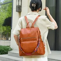 Medium 25 L Backpack Purse for Women Convertible Travel Vintage PU Leather Shoulder Bag-thumb2