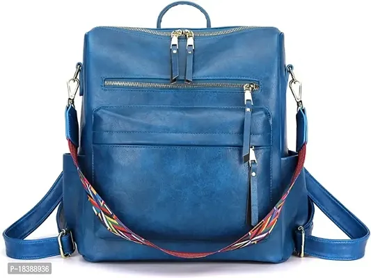 Medium 25 L Backpack Purse for Women Convertible Travel Vintage PU Leather Shoulder Bag