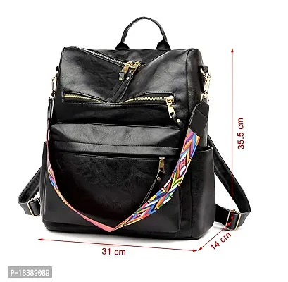 Medium 25 L Backpack Purse for Women Convertible Travel Vintage PU Leather Shoulder Bag-thumb4