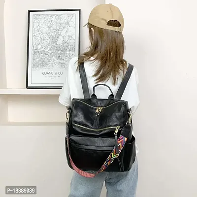 Medium 25 L Backpack Purse for Women Convertible Travel Vintage PU Leather Shoulder Bag-thumb5