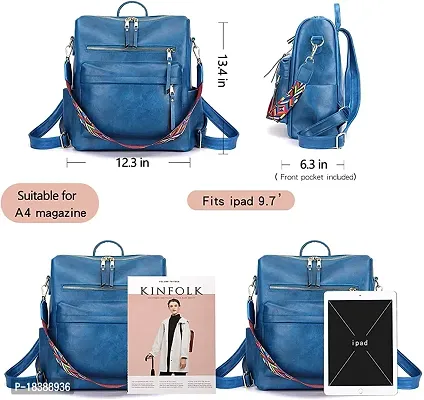 Medium 25 L Backpack Purse for Women Convertible Travel Vintage PU Leather Shoulder Bag-thumb4