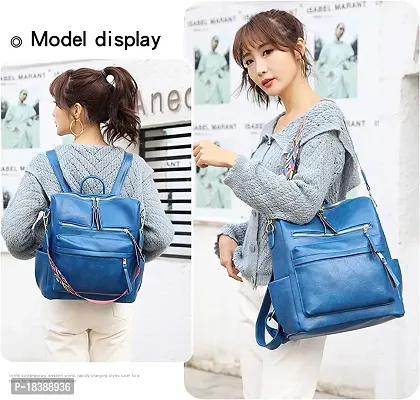 Medium 25 L Backpack Purse for Women Convertible Travel Vintage PU Leather Shoulder Bag-thumb5