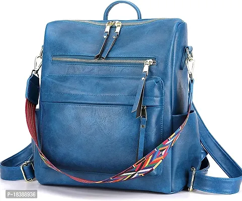 Medium 25 L Backpack Purse for Women Convertible Travel Vintage PU Leather Shoulder Bag-thumb3