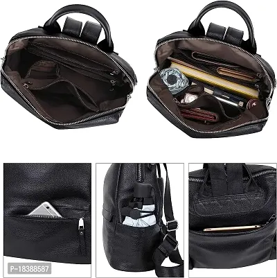 Medium 25 L Backpack Purse for Women Convertible Travel Vintage PU Leather Shoulder Bag-thumb5