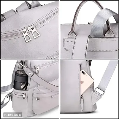 Medium 25 L Backpack Purse for Women Convertible Travel Vintage PU Leather Shoulder Bag-thumb5