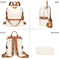 Medium 25 L Backpack Purse for Women Convertible Travel Vintage PU Leather Shoulder Bag-thumb2