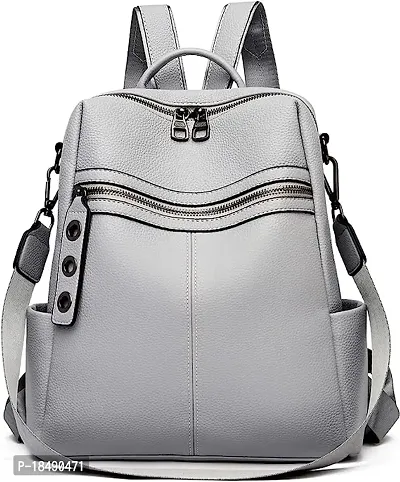 Medium 25 L Backpack Purse for Women Convertible Travel Vintage PU Leather Shoulder Bag-thumb0