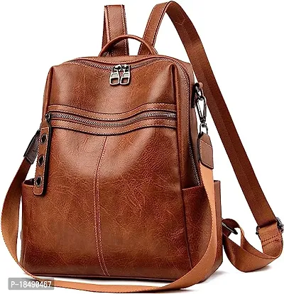 Medium 25 L Backpack Purse for Women Convertible Travel Vintage PU Leather Shoulder Bag-thumb5