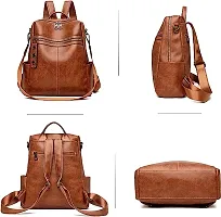 Medium 25 L Backpack Purse for Women Convertible Travel Vintage PU Leather Shoulder Bag-thumb1