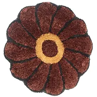 Kalyan Global Polyester Flower Design Anti Slip Floor Rug/Door Mat for Home (60 x 60 cm, Brown)-thumb3