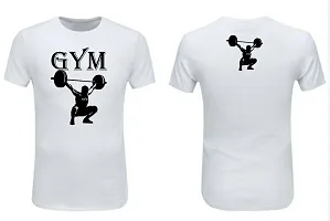 RK SPORTS Round Neck Gym Printing T Shirts (XX-Large) White-thumb2