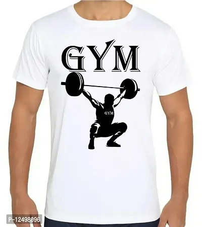 RK SPORTS Round Neck Gym Printing T Shirts (XX-Large) White-thumb0