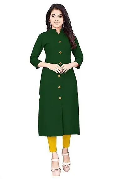 Fabulous Poly Rayon Solid Front Slit A-Line Kurti