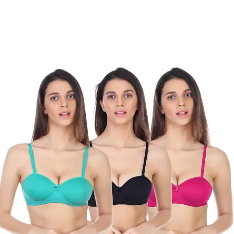 Pack Of 3 Womens Half Cup Lighty Padded Bras And Maternity Bras