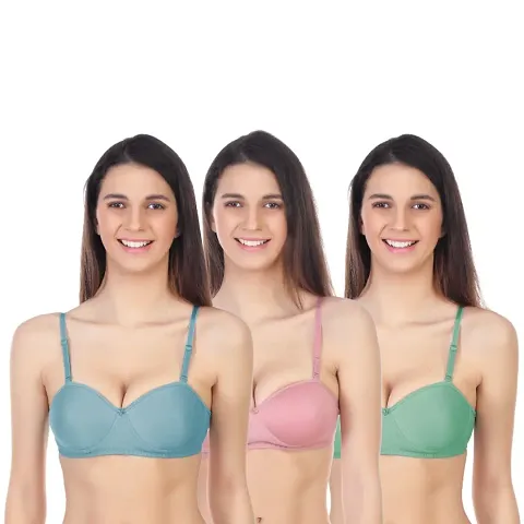 Pack Of 3 Womens Half Cup Lighty Padded Bras And Maternity Bras