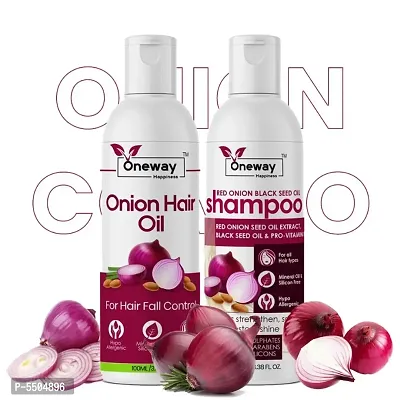 Oneway Happiness Onion Hair Growth kit 200ml ( Onion Hair Oil 100ml and Onion Hair Shampoo 100ml )-thumb0