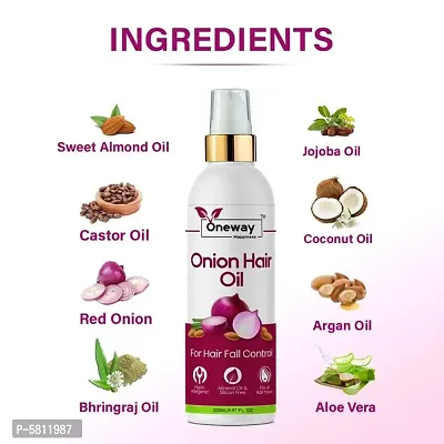 Oneway Happiness Onion Hair Oil For Hair Growth and Hair Fall Control, Hair Oil 200ml-thumb0