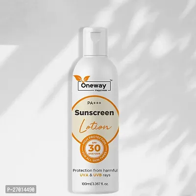 Oneway Happiness Sunscreen Lotion Matte Finish - Spf 30 Pa+++ - Very High Broad Spectrum - Uva  Uvb Protection-thumb0