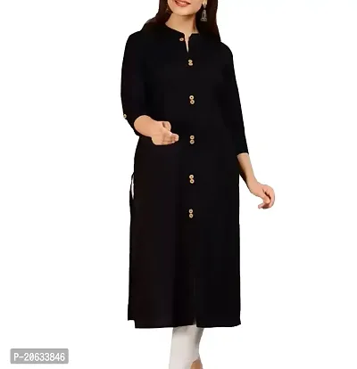 Black Kurti, Rayon Kurti, Long Kurti, Designer Kurti, Fancy Western Kurti, Regular wear, Office wear, Plain Black Kurti, Cotton, Rayon Fabric,