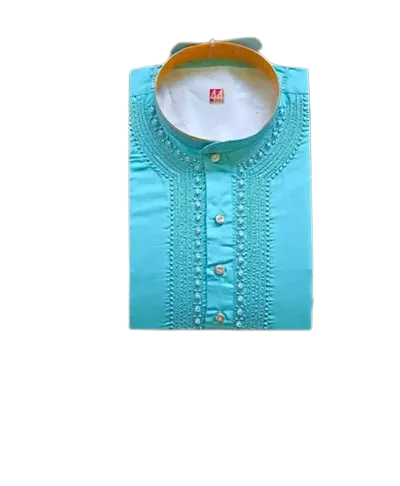 Classic Cotton Blend Embroidered Kurta for Men
