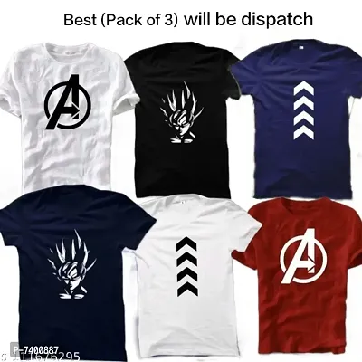 superheroes logo printed 100% cotton 3 piece combo pack tshirts.-thumb0