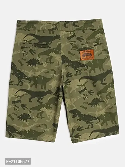 Stylish Green Cotton Printed Sports Shorts For Men