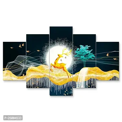 Beautiful Wall Painting For Home Decoration 75 X 43 Cm, Set Of 5-thumb0