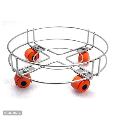 LPG Gas Cylinder Trolley Easily Movable Stand with Wheels pack of 1-thumb0