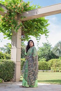 Stylish Slub Cotton Green Kurta With Dupatta Set For Women-thumb2