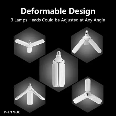 B22 Ultra High Bright Portable Fan Shape With 3 Led Swings 18W Led Bulb CFL Upto 85% Energy Saving Adjustable Home,Commercial,Ceiling Light,Cool White Light -(Pack of 1)-thumb2