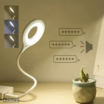 USB Intelligent Voice Control Lamp, Voice Activated Lights Smart Voice Small Table Lamp, Voice Control Lamp, Small Night Light for Home Learning and Office, Portable Outdoor LED Night Light-thumb0