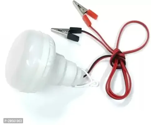 9 Watts LED Bulb with Crocodile Clips Red and Black 12v DC LED Bulb for Camping Light, Outdoor Lighting (Pack of 1)