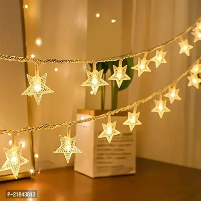 Star LED String Lights for Diwali Christmas Wedding (3m, 20 Stars) Diwali Lights, Decorative Lights, Diwali Lights for Window, Festive Lights, led Lights-thumb0