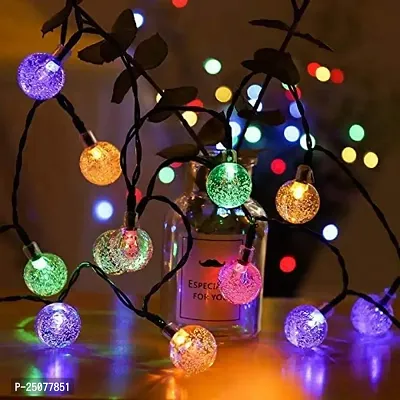 Decorative Multicolor Crystal Bubble Ball String LED Lights for Diwali Christmas - 3 Meter (1 pc, 20 Bulbs) Diwali Lights, Christmas Decorative Lights, Festive Lights, led Lights