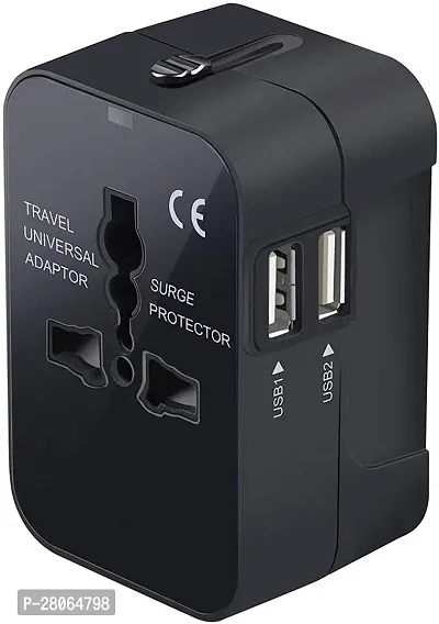 Universal Travel Adapter, International All in One Worldwide Travel Adapter and Wall Charger with USB Ports with Multi Type Power Outlet USB 2.1A,100-250 Voltage Travel Charger (Pack of 1)-thumb0
