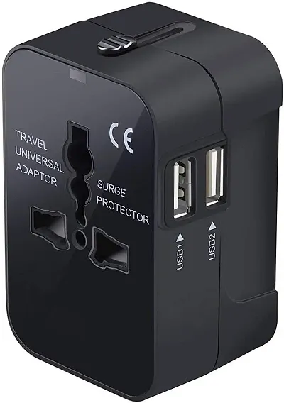 Universal Travel Adapter, International All in One Worldwide Travel Adapter and Wall Charger with USB Ports with Multi Type Power Outlet USB 2.1A,100-250 Voltage Travel Charger (Pack of 1)