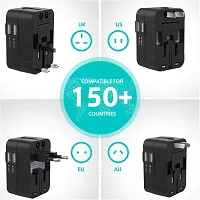 Universal Travel Adapter, International All in One Worldwide Travel Adapter and Wall Charger with USB Ports with Multi Type Power Outlet USB 2.1A,100-250 Voltage Travel Charger (Pack of 1)-thumb1