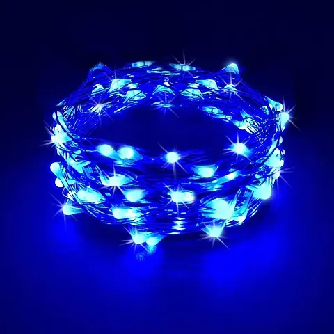 15 Meter LED Light, Decorative Pixel Led String/Rice Light | 36 Feet Single Colour Diwali Still Led Ladi String Light for Home Decor, Christmas, Diwali and Festive Decoration (Blue)