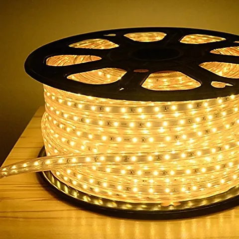 LED Strip Light Indoor Outdoor Waterproof SMD Roll Home Decoration Lights,(3 Meter) Amber Color Diwali Christmas Navratri Birthday Party Lights Perfect for Cove , False Ceiling, Balcony, Entrance