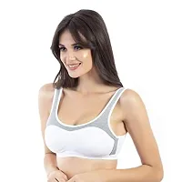 Envie Women's Cotton Sports Bra/Full Coverage, Non-Padded, Non-Wired Bra/Yoga/Indoor Exercise/Brisk Walking, Inner Wear for Ladies Molded Bra.-thumb1