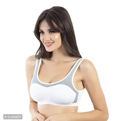 Envie Women's Cotton Sports Bra/Full Coverage, Non-Padded, Non-Wired Bra/Yoga/Indoor Exercise/Brisk Walking, Inner Wear for Ladies Molded Bra.-thumb2