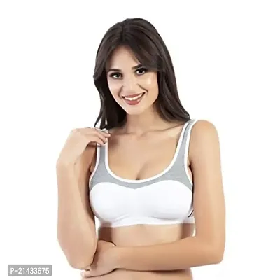 Envie Women's Cotton Sports Bra/Full Coverage, Non-Padded, Non-Wired Bra/Yoga/Indoor Exercise/Brisk Walking, Inner Wear for Ladies Molded Bra.-thumb0